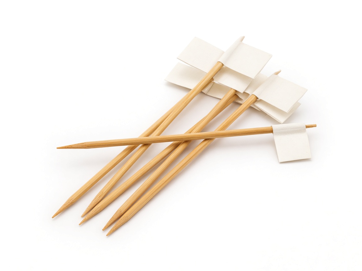 Bamboo food picks with paper flags